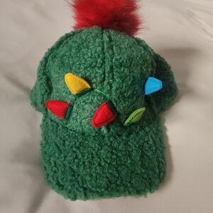 Holiday Time Green Fuzzy Hat